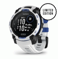 Instinct 3 – 45 mm, Solar Whitestone with Whitestone/Bolt Blue Band - 010-02934-03 - Garmin